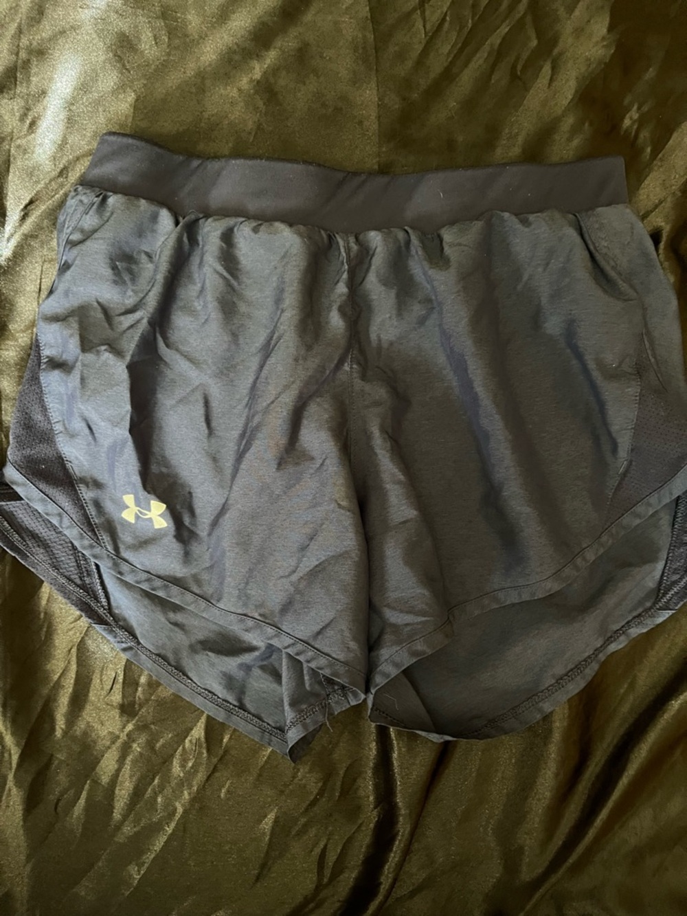 Under Armour Women’s Black Athletic Shorts with Gold Logo